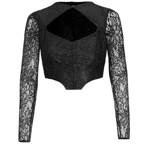 lace black going out top